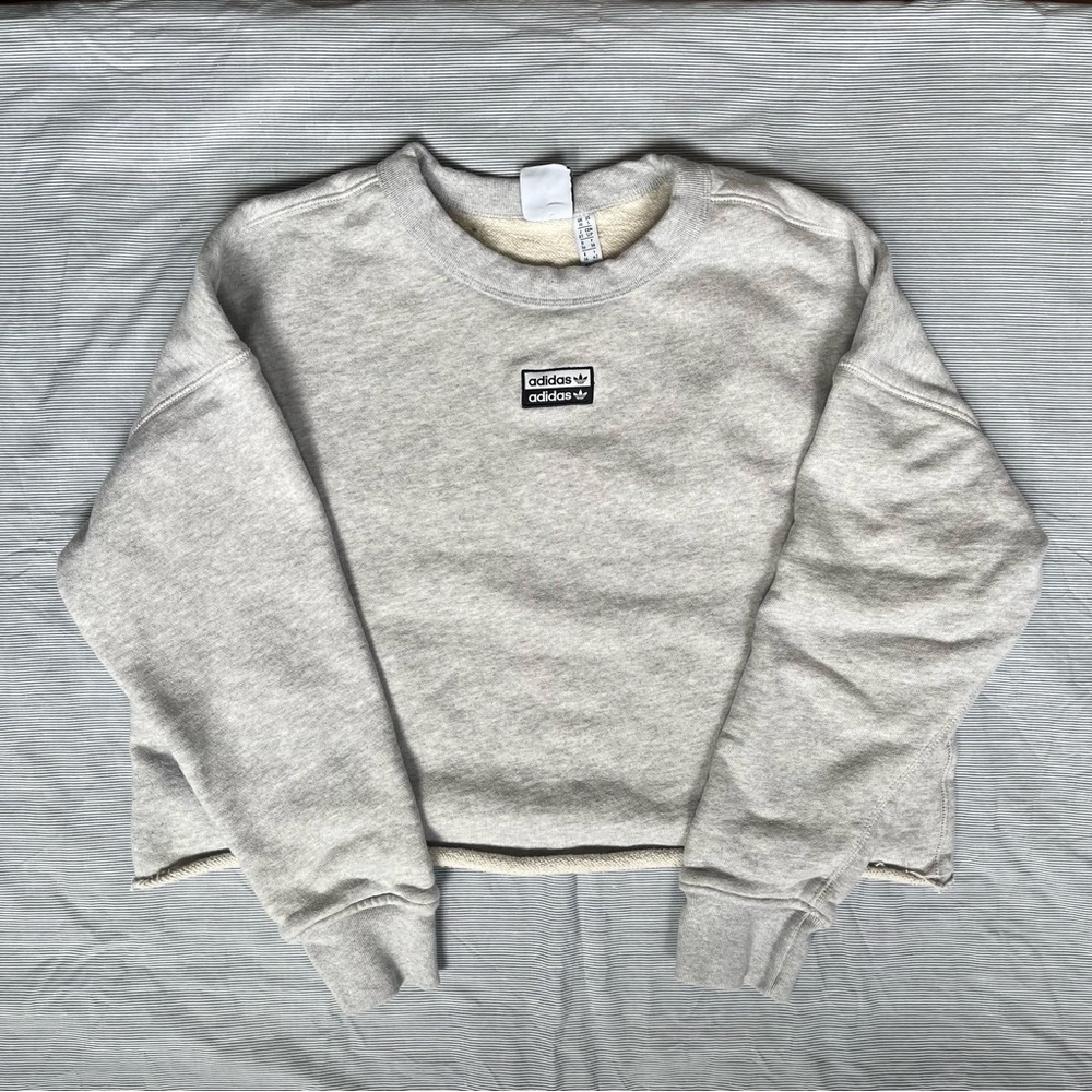 Adidas Cropped Logo Crewneck Sweatshirt